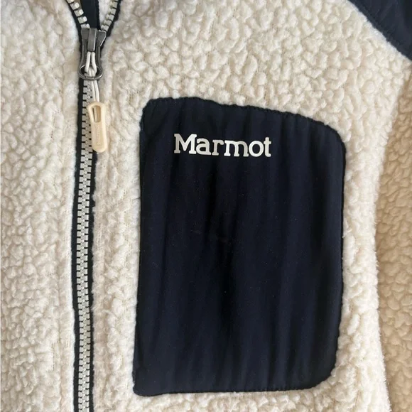 Marmot Black and Cream Fleece Jacket - Picture 2 of 4